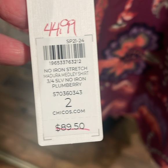 NWT Chicos top size 2 - Picture 9 of 9